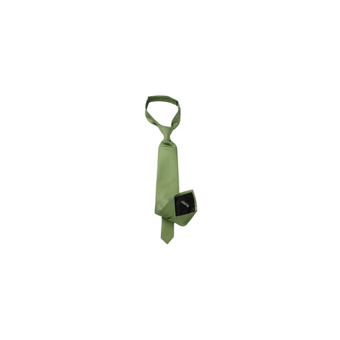 SHAPE MEMORY MICRO PATTERN TIE: GREEN