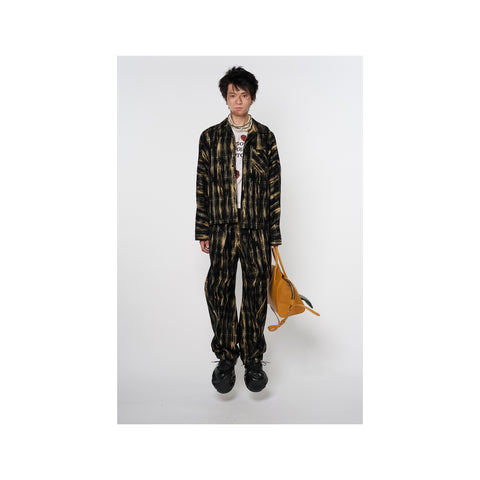 DUST FLOCKY PAJAMA SHIRT: BLACK