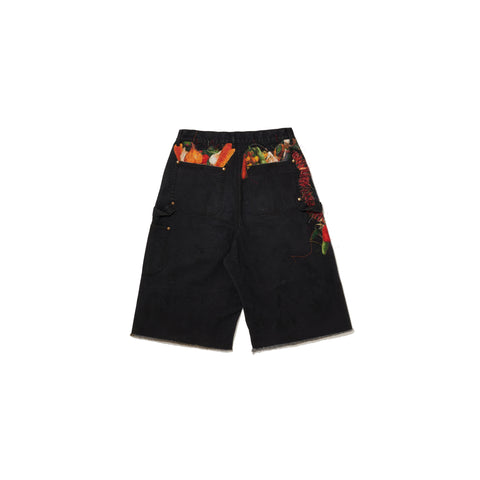 VEGETABLE EMBROIDERY CUT-OFF PANTS