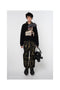 SMOKING FACTORY INTARSIA KNIT PULLOVER: BLACK