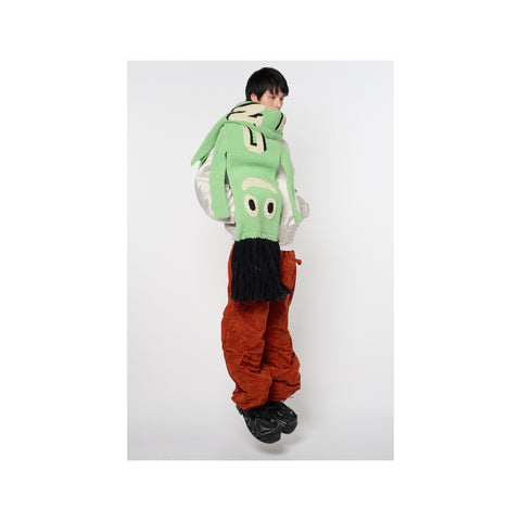 AIR DANCER KNIT DRESS / SCARF: GREEN