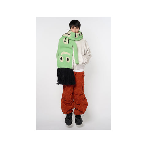 AIR DANCER KNIT DRESS / SCARF: GREEN
