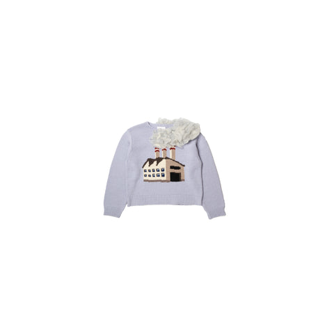 SMOKING FACTORY INTARSIA KNIT PULLOVER: BLUE
