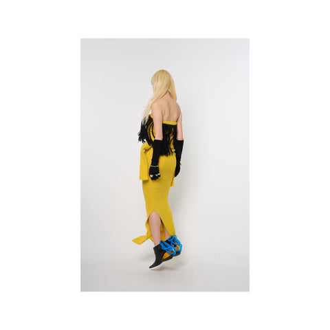 AIR DANCER KNIT DRESS / SCARF: YELLOW