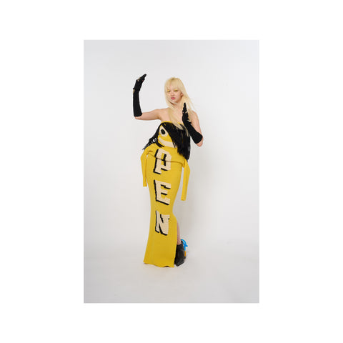 AIR DANCER KNIT DRESS / SCARF: YELLOW
