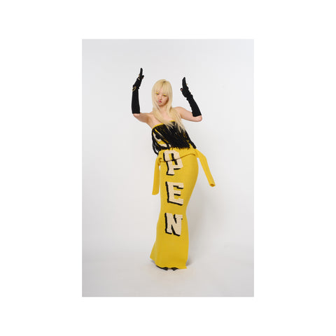 AIR DANCER KNIT DRESS / SCARF: YELLOW