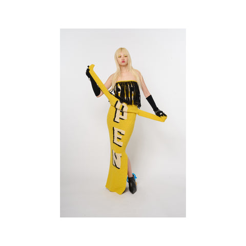 AIR DANCER KNIT DRESS / SCARF: YELLOW