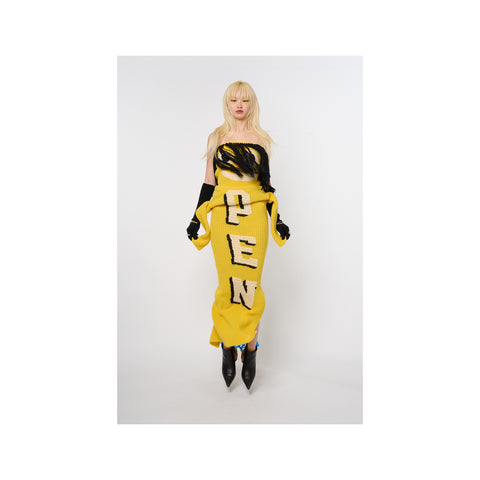 AIR DANCER KNIT DRESS / SCARF: YELLOW