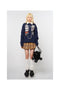 RIB CAGE CABLE KNIT PULLOVER：NAVY