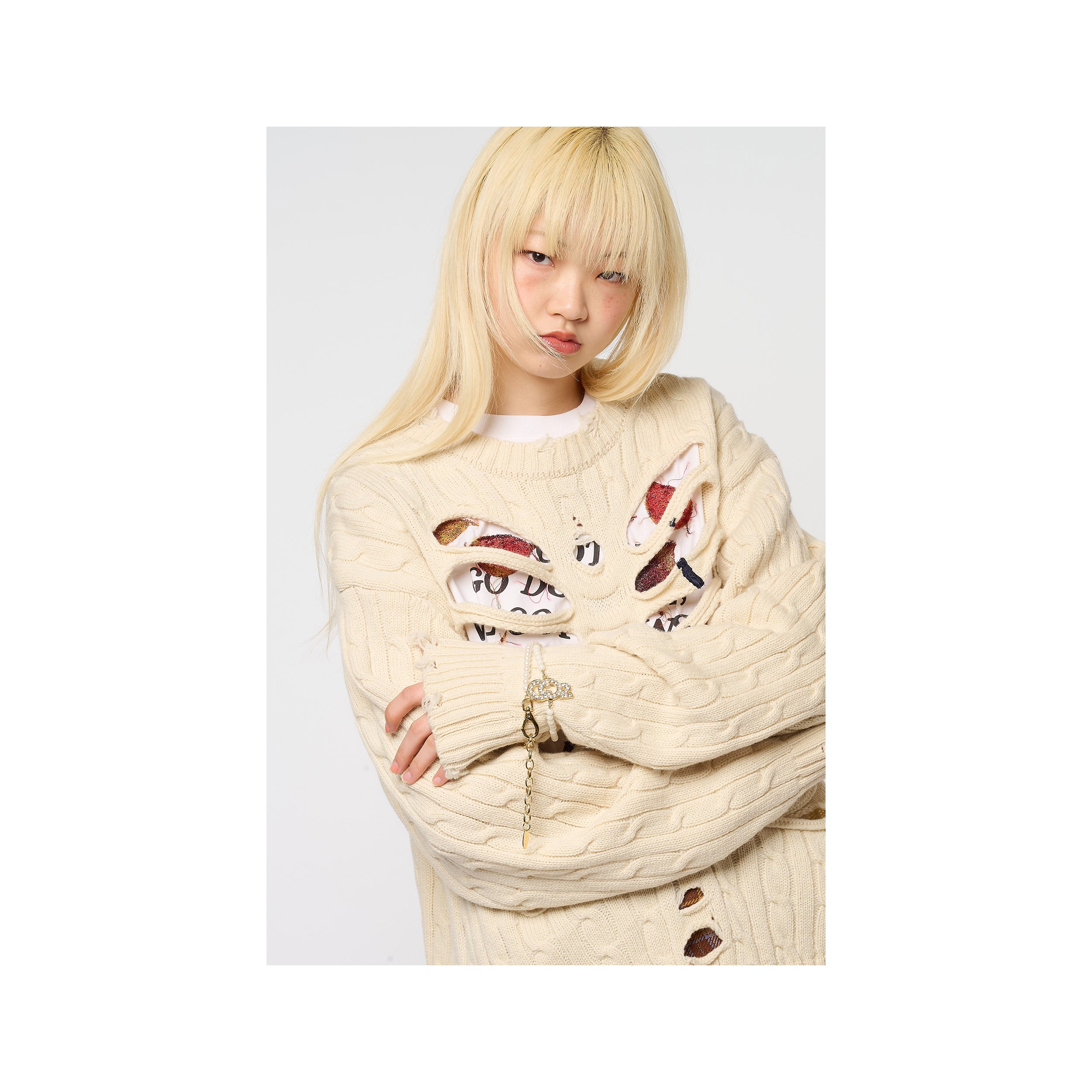 doublet brand new ダメージ加工 長袖カットソー doublet online store