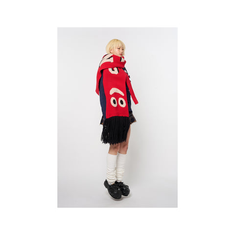 AIR DANCER KNIT DRESS / SCARF: RED