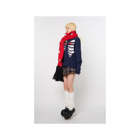 AIR DANCER KNIT DRESS / SCARF: RED