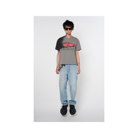 EXHAUST STAINED T-SHIRT : GREY