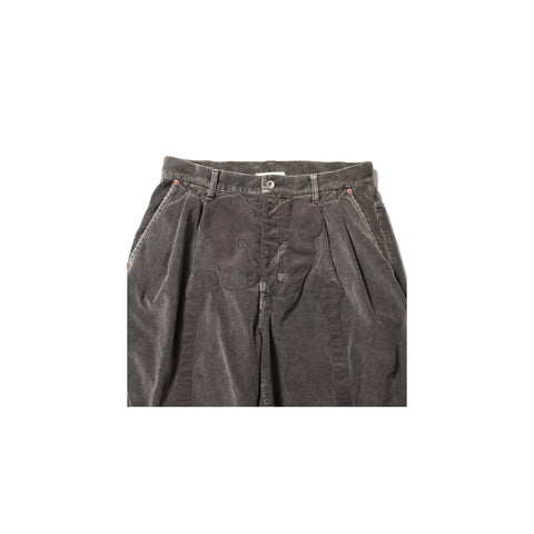 BONE APPLIQUE CORDUROY CROPPEDPANTS