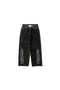 FLOCKED DENIM EMBROIDERED PANTS