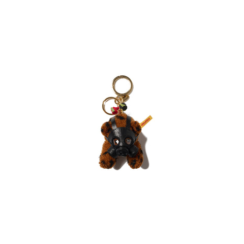 GAS MASK BEAR KEY RING : GOLD
