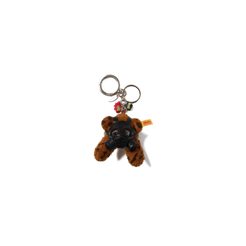 GAS MASK BEAR KEY RING : SILVER
