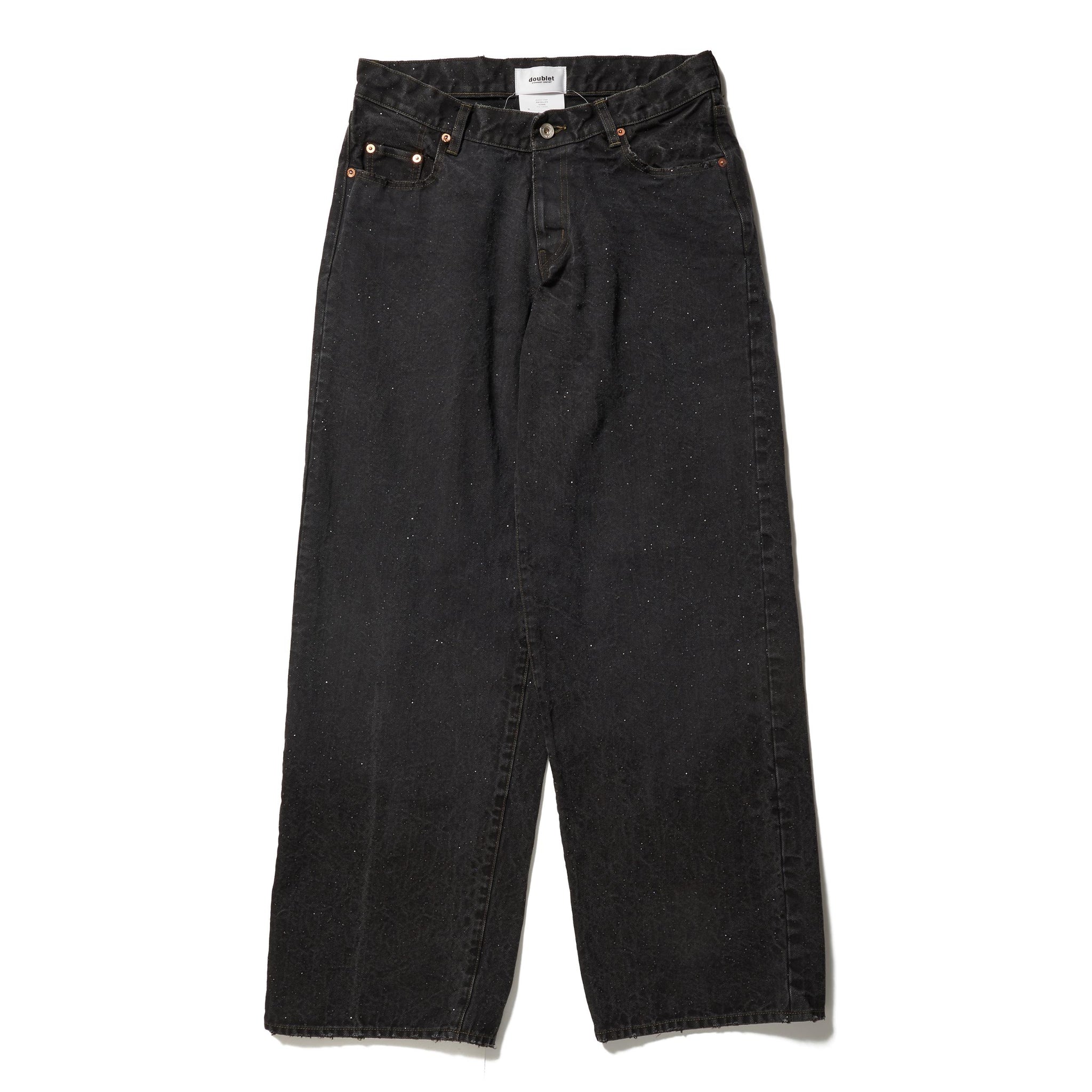 WOVEN SEQUIN DENIM PANTS