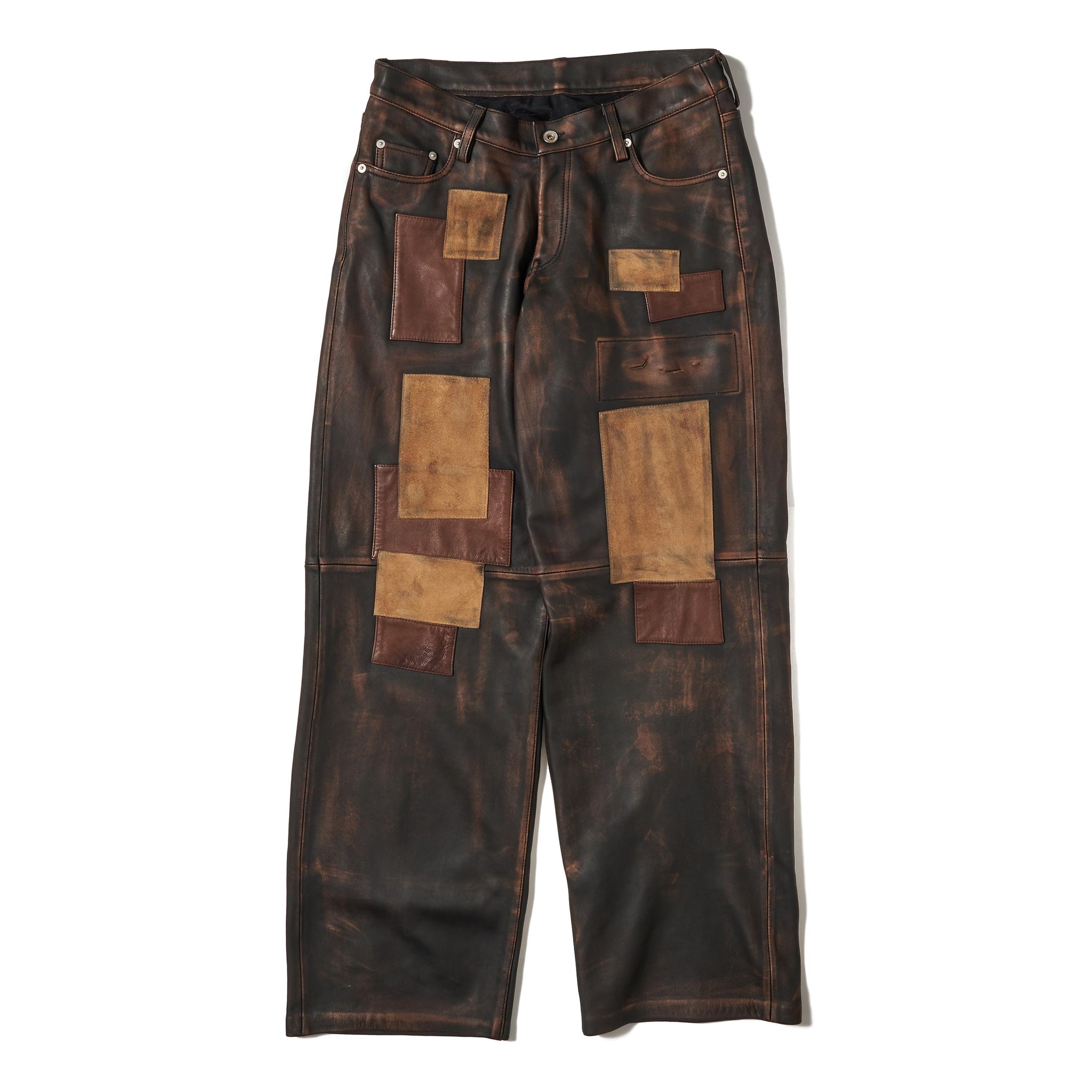 PATCHWORK LEATHER PANTS