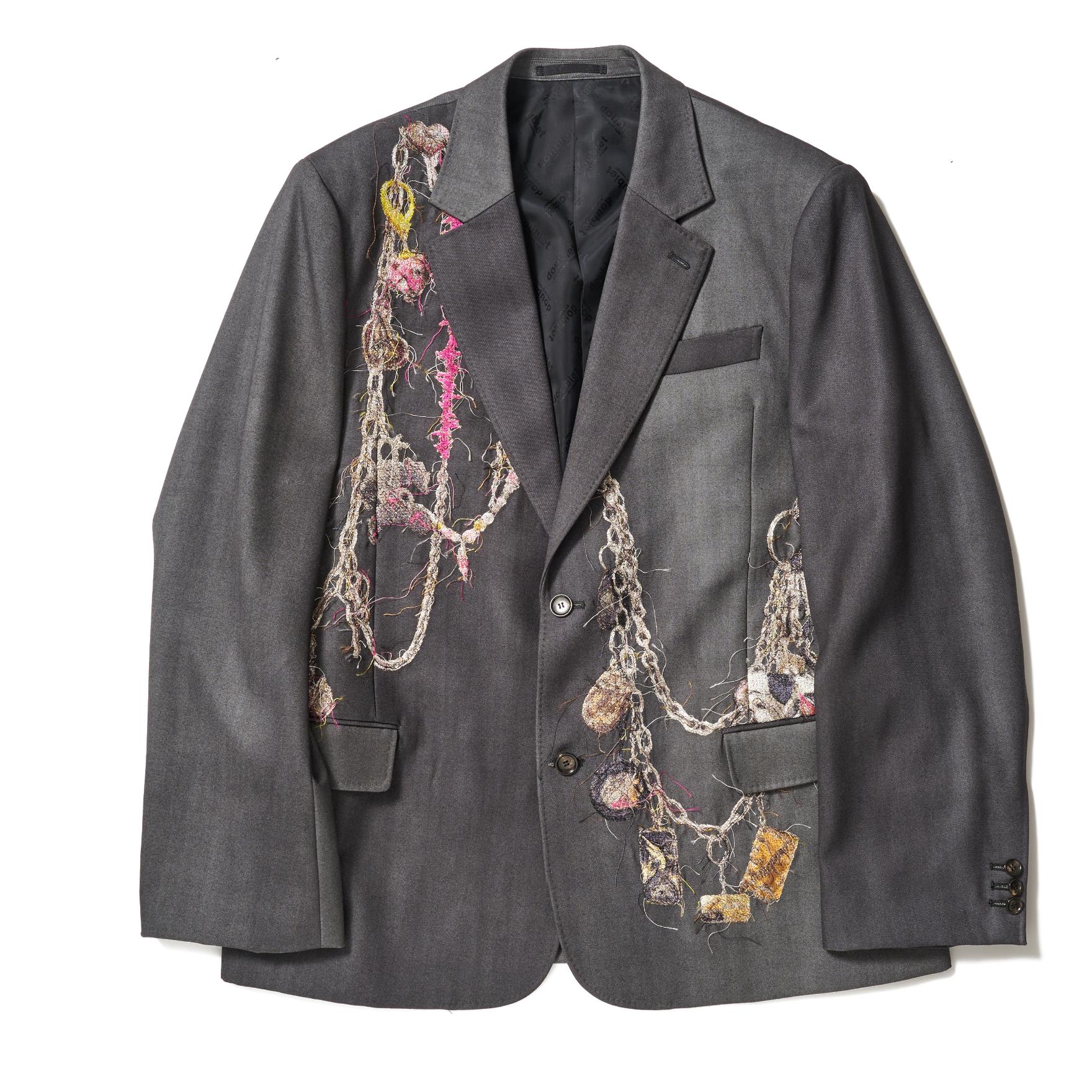 EMBROIDERED CHAIN TAILORED JACKET チャコールS EMBROIDERED CHAIN TAILORED JACKET charcoal - IDIOME | ONLINE SHOP