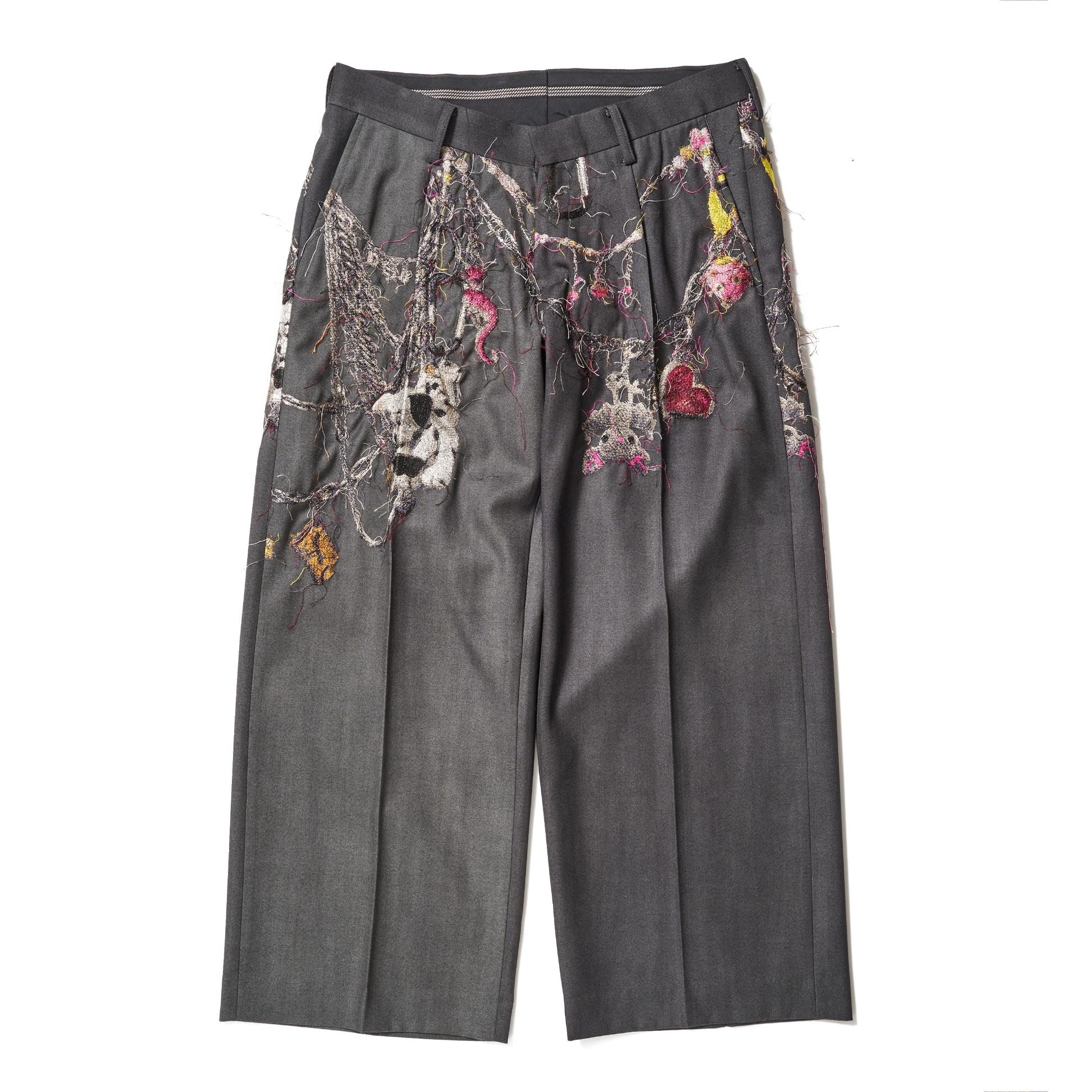 EMBROIDERED CHAIN TAILORED TROUSERS