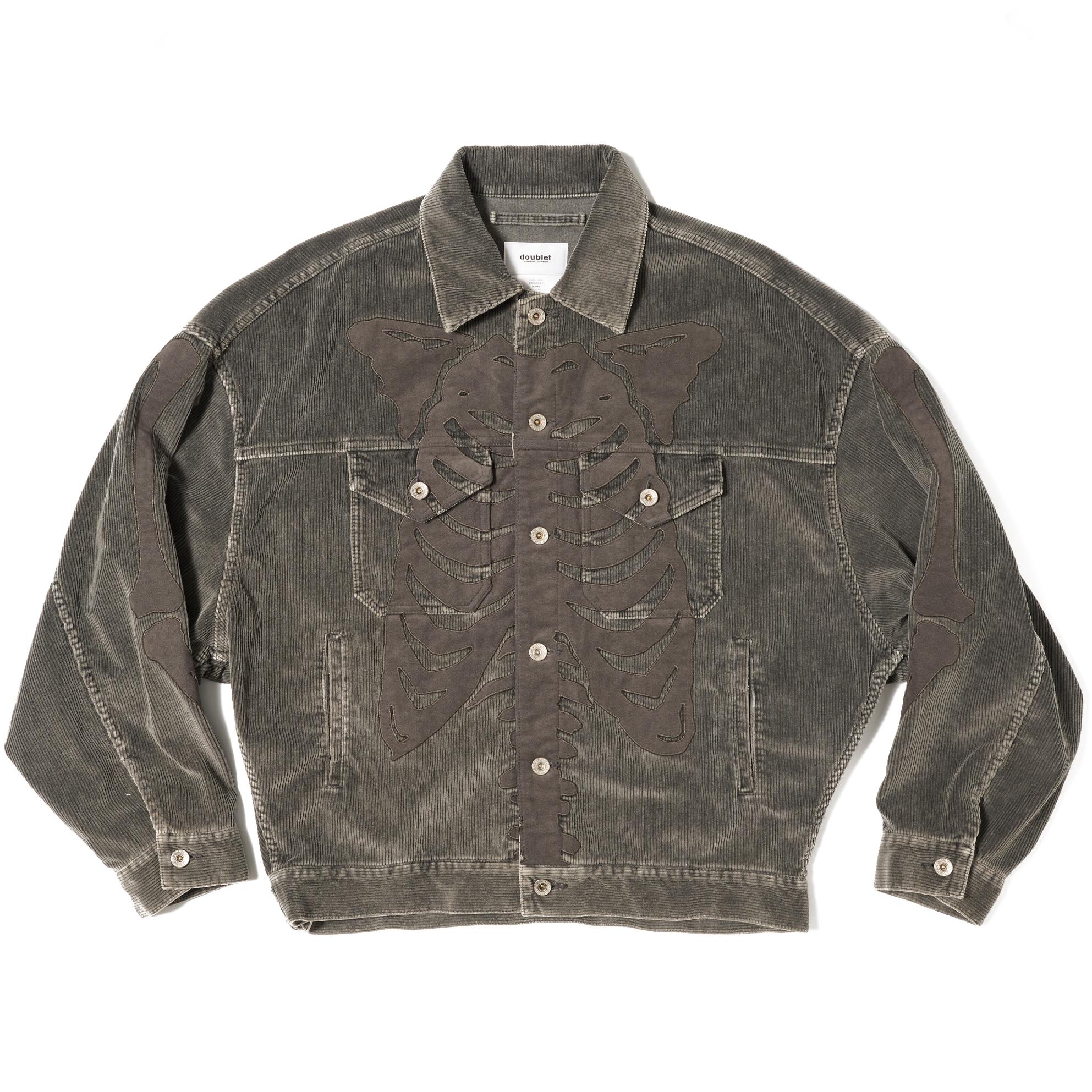 BONE APPLIQUE CORDUROY JACKET
