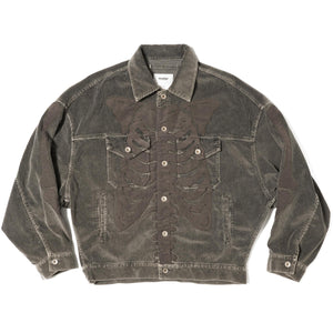 BONE APPLIQUE CORDUROY JACKET
