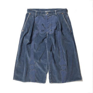 BONE APPLIQUE CORDUROY CROPPEDPANTS