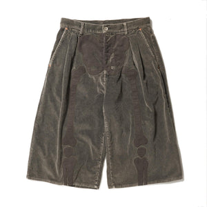 BONE APPLIQUE CORDUROY CROPPEDPANTS