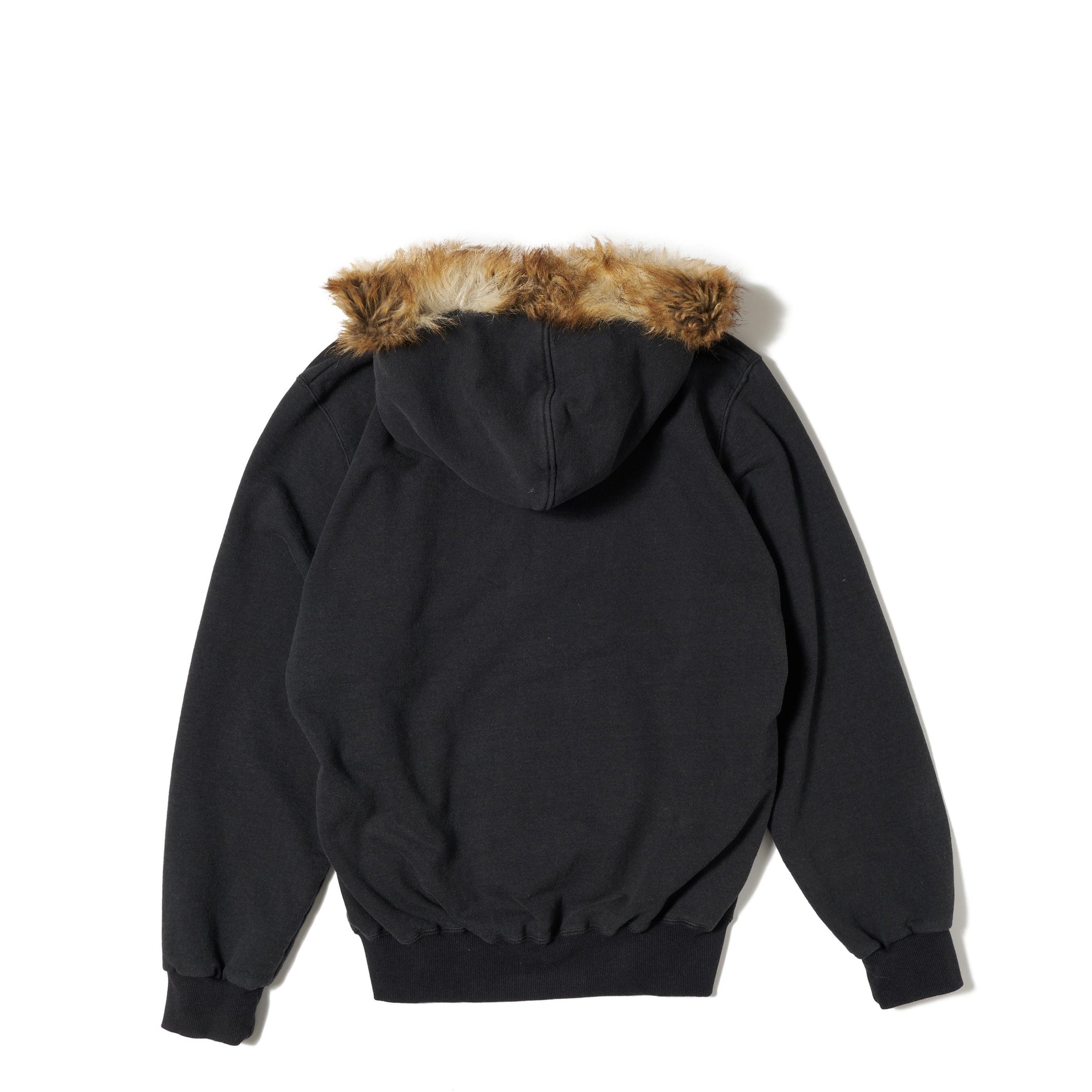 FURRY COLLAR ZIP-UP HOODIE