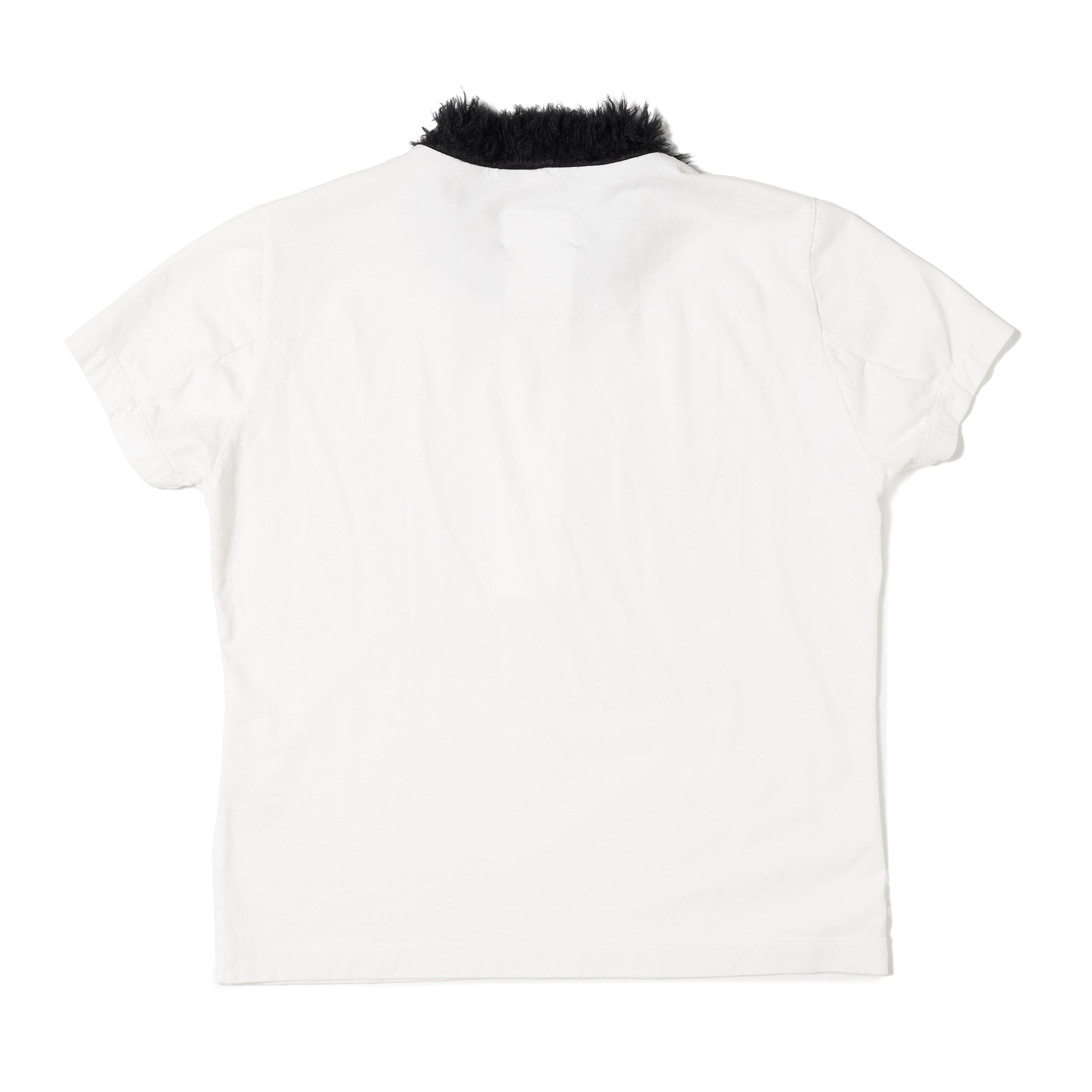 FURRY COLLAR ZIP-UP T-SHIRT – doublet