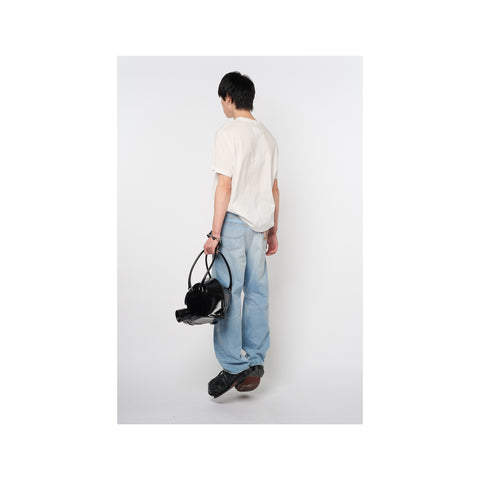 GAS MASK LEATHER HANDBAG：BLACK