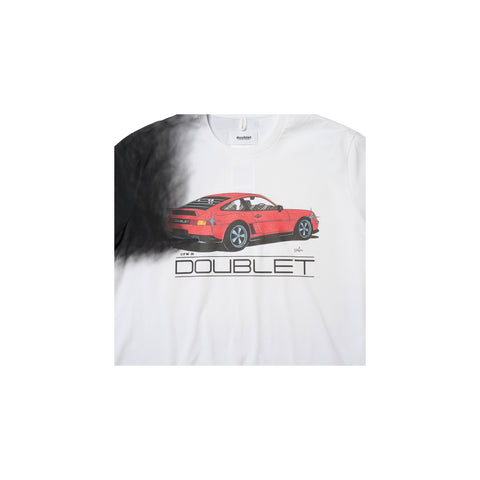 EXHAUST STAINED T-SHIRT : WHITE