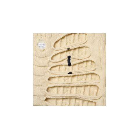 RIB CAGE CABLE KNIT VEST：IVORY