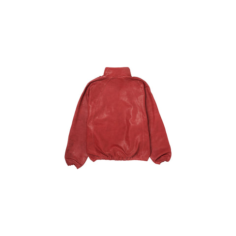 BASKETBALL SHOE POCKET LEATHER JACKET : RED