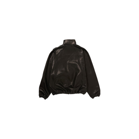 BASKETBALL SHOE POCKET LEATHER JACKET : BLACK