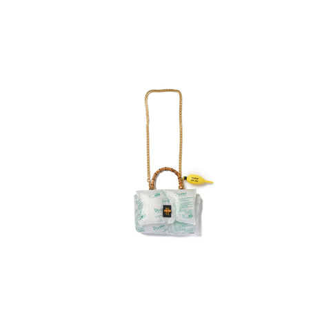 AIR PILLOW BAMBOO HANDLE BAG : BLACK