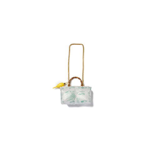 AIR PILLOW BAMBOO HANDLE BAG : BROWN