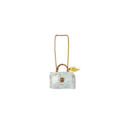 AIR PILLOW BAMBOO HANDLE BAG : BROWN