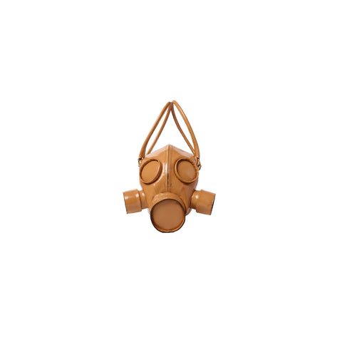 GAS MASK LEATHER HANDBAG：CAMEL