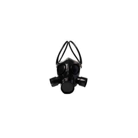 GAS MASK LEATHER HANDBAG：BLACK