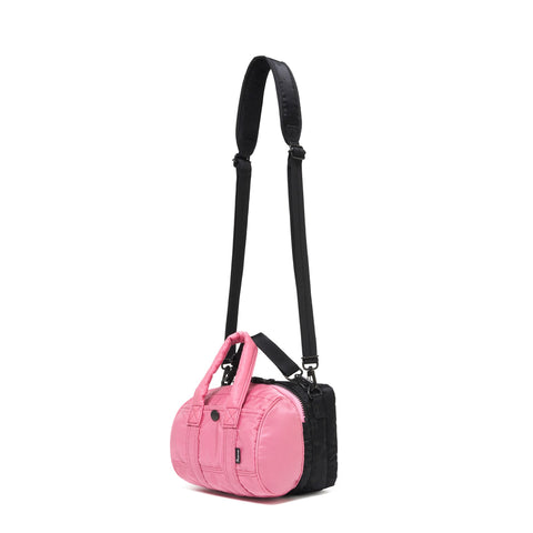 AIR PILLOW BAMBOO HANDLE BAG: BROWN