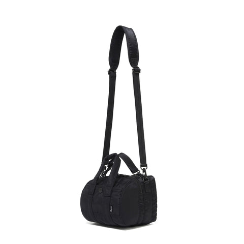 AIR PILLOW BAMBOO HANDLE BAG: BROWN